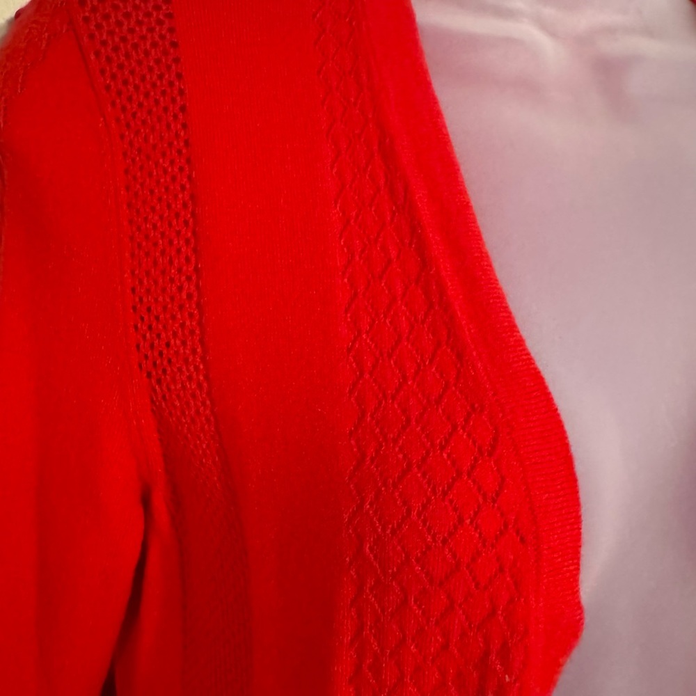 Talbot's Vibrant Red Open-Front Lightweight Cardigan XSMALL #1 - Picture 2 of 8